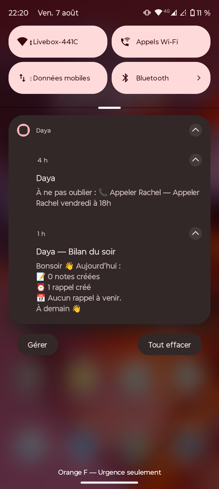 Bilan Daya sans rappel à venir