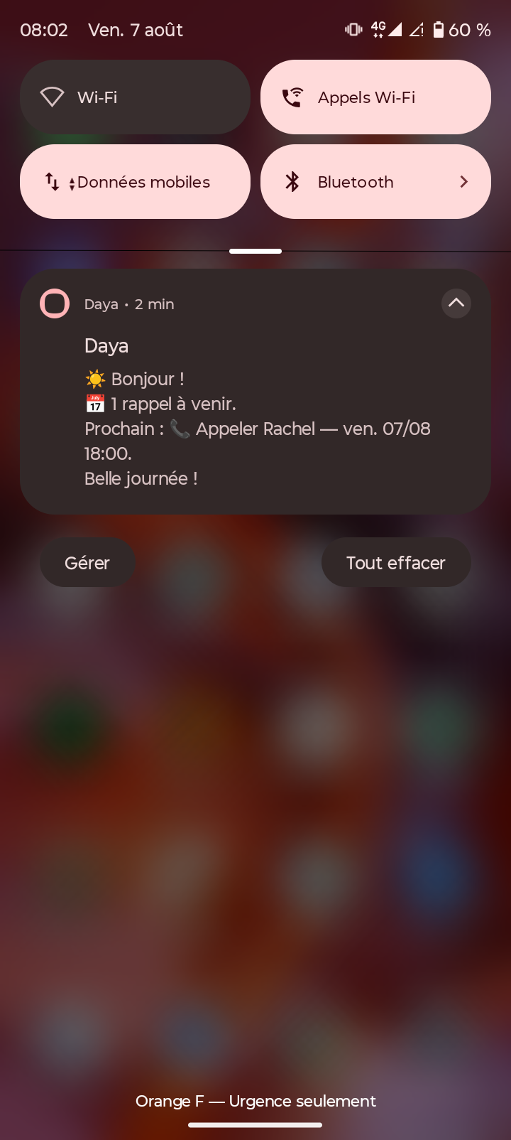 Notification Daya du matin
